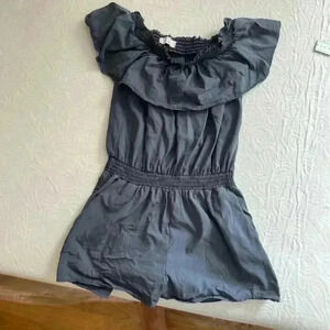 Sage the brand blue off shoulder romper M